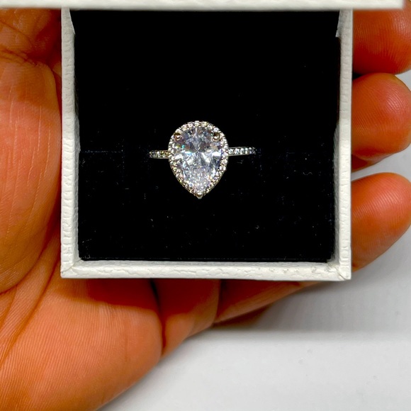 Pandora Jewelry - Sparkling Teardrop Halo Ring (New)
